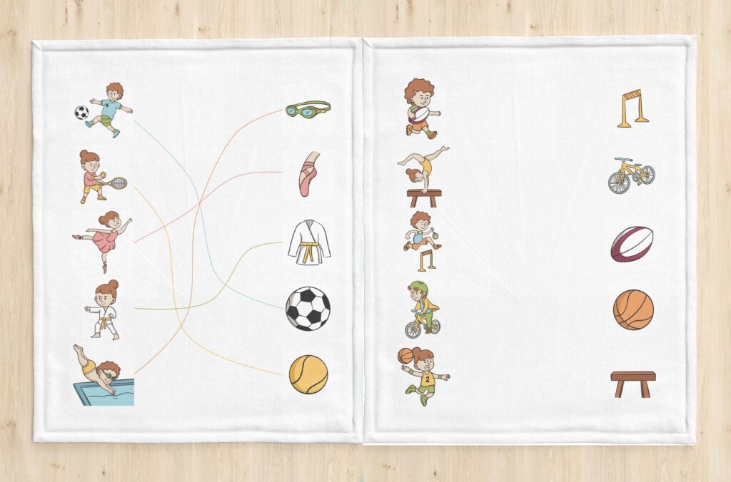 double page illustration textile sport