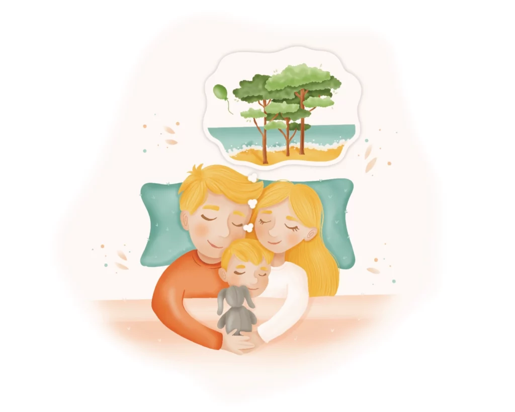 illustration jeunesse enfant parent