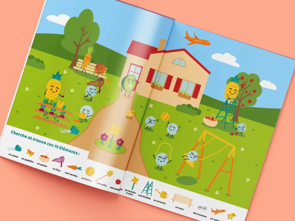 cherche trouve illustration loukidou rose poudree