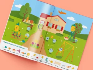 cherche trouve illustration loukidou rose poudree