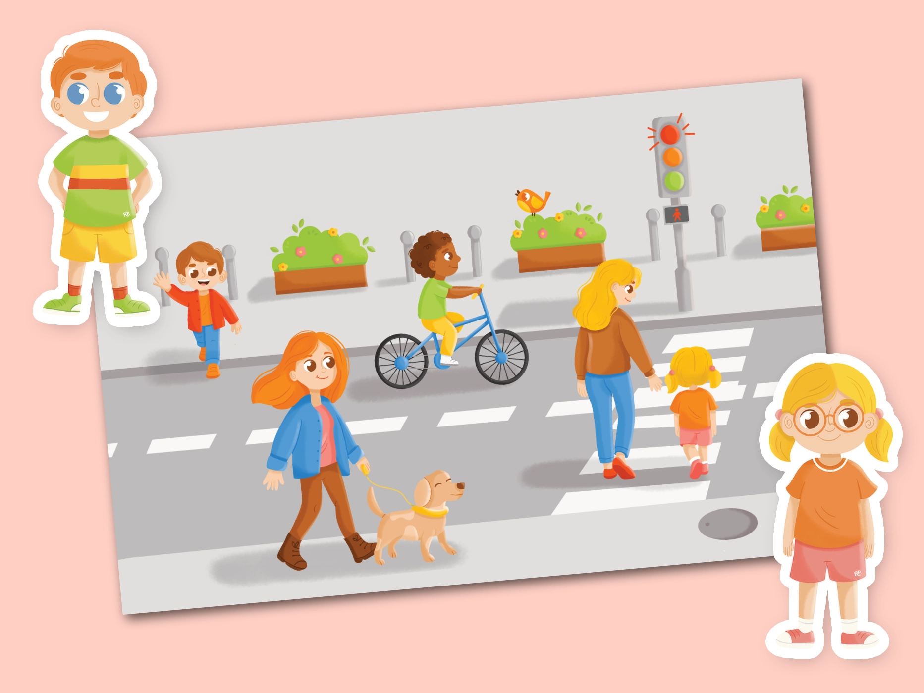 danger dans la rue illustration pédagogique