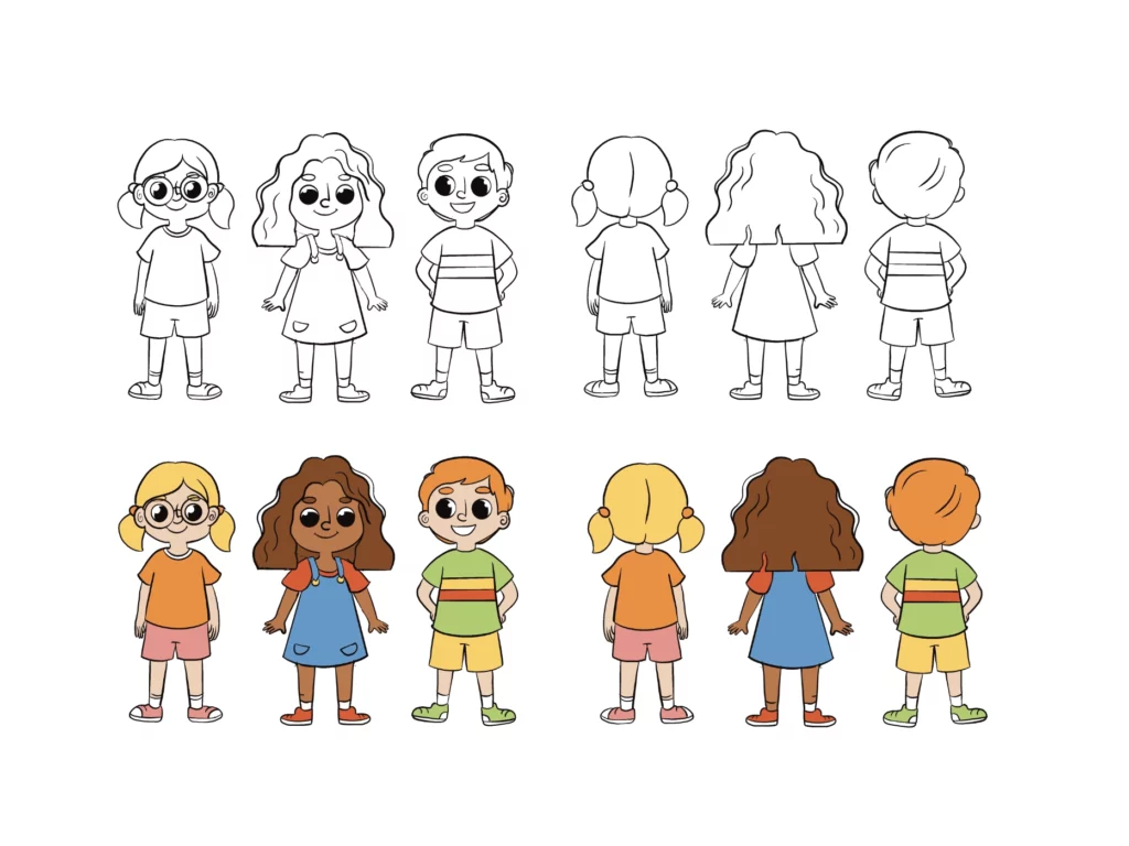 croquis personnage enfant jeu dangers du quotidien