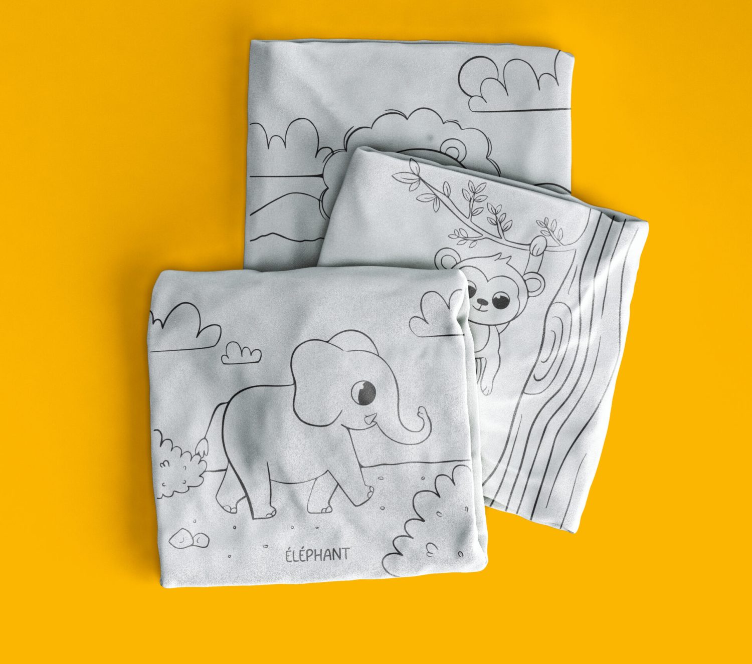 coloriage animaux savane sur tissus